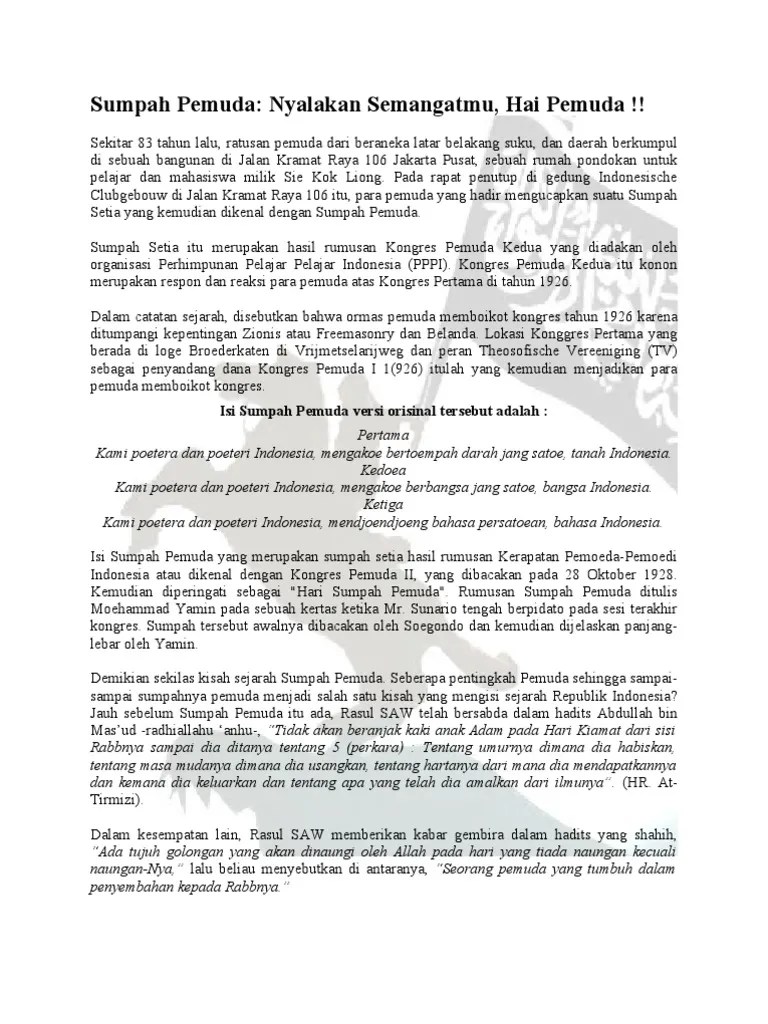 Sumpah Pemuda Edit | PDF