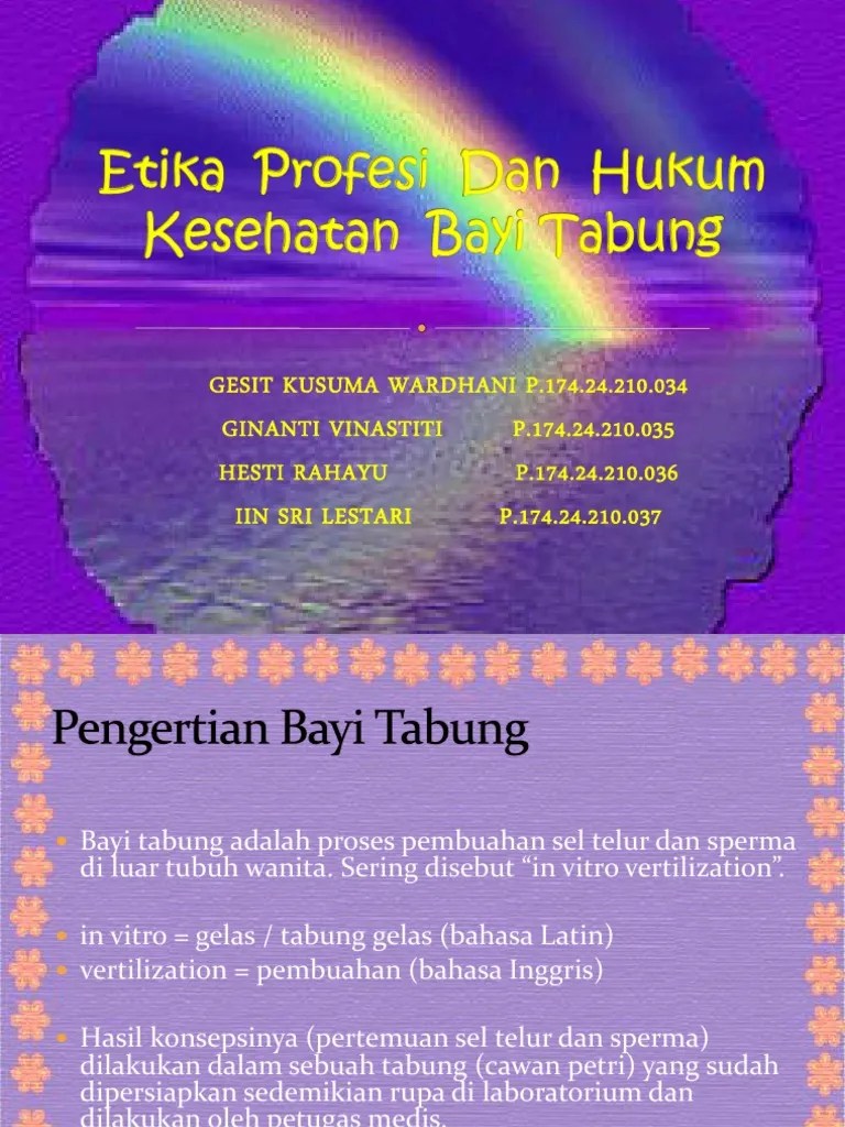 Etika Profesi Dan Hukum Kesehatan Bayi Tabung | PDF