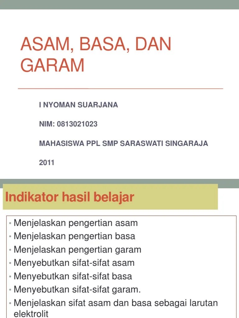 Asam, Basa, Dan Garam | PDF