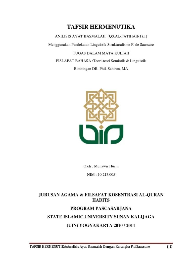 TAFSIR BISMILLAH Seri Hermenutika | PDF