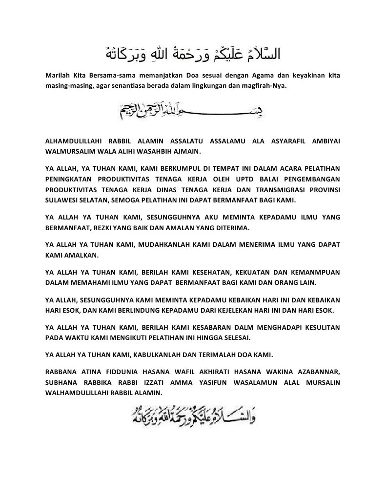 Doa Pembukaan Acara | PDF