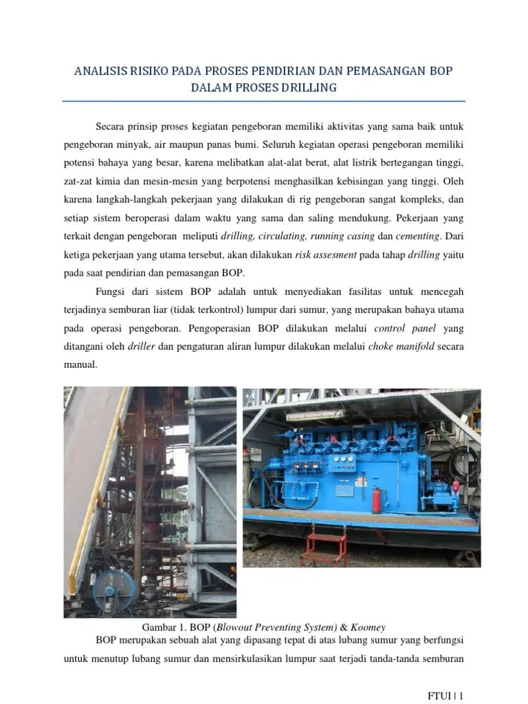 Risk Assesment Dalam Proses Drilling Saat Pengeboran | PDF