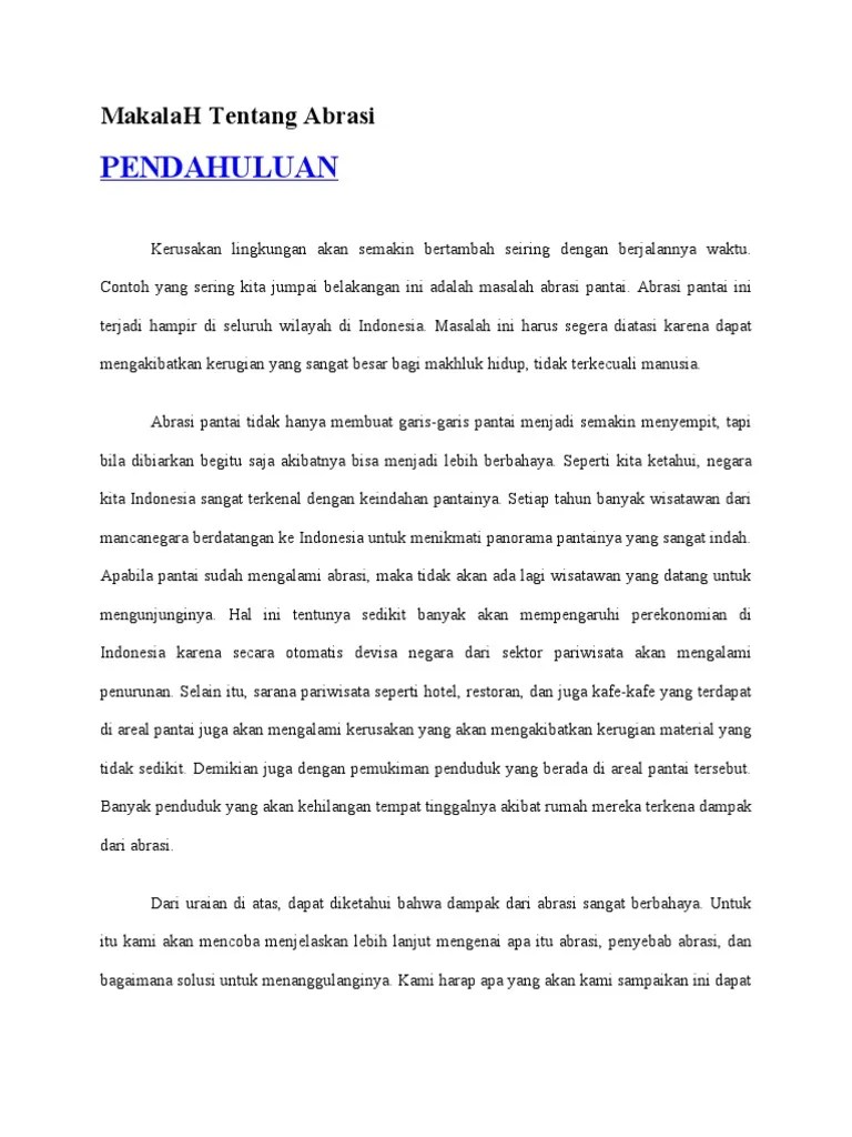 MakalaH Tentang Abrasi | PDF