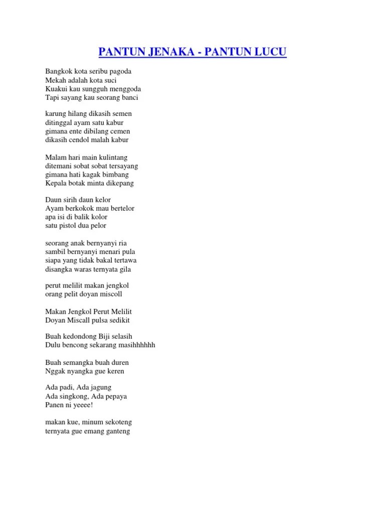 Pantun Jenaka | PDF