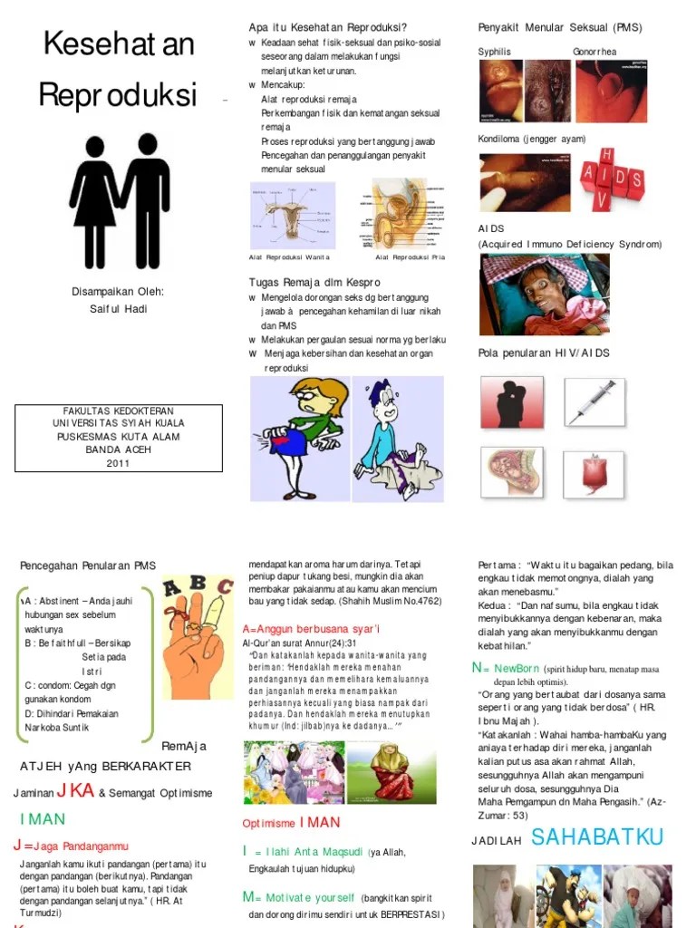 Leaflet Penyuluhan Kesehatan Reproduksi | PDF
