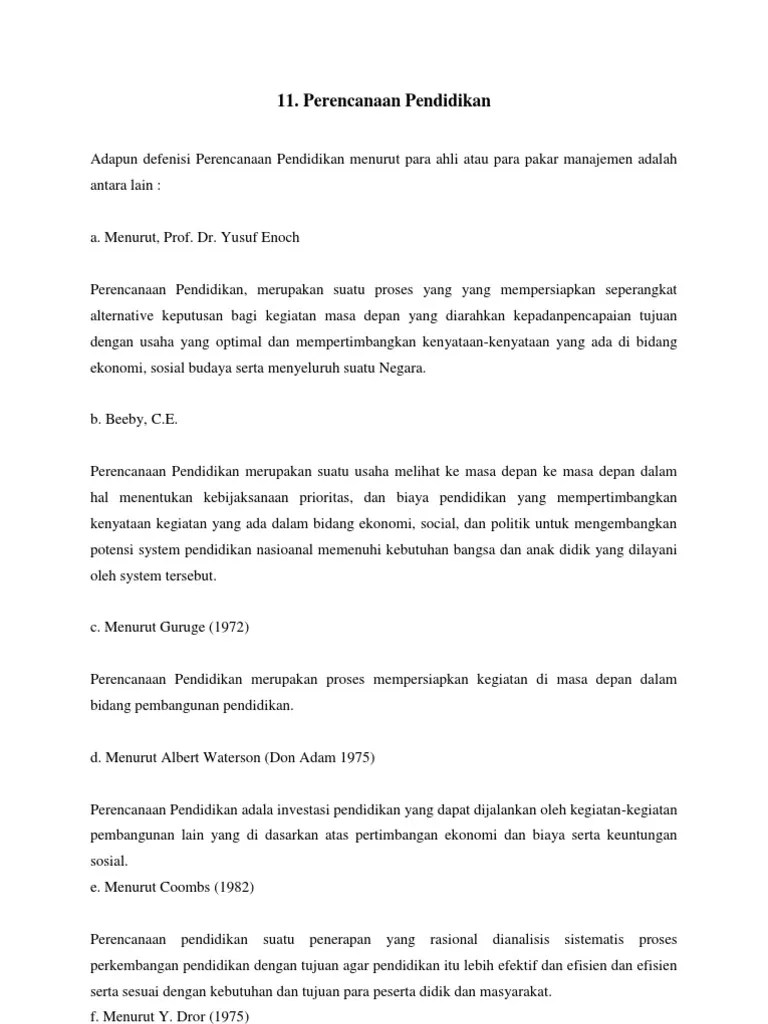 Perencanaan Pendidikan | PDF