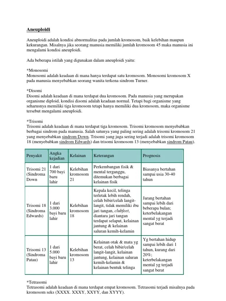 Aneuploidi | PDF