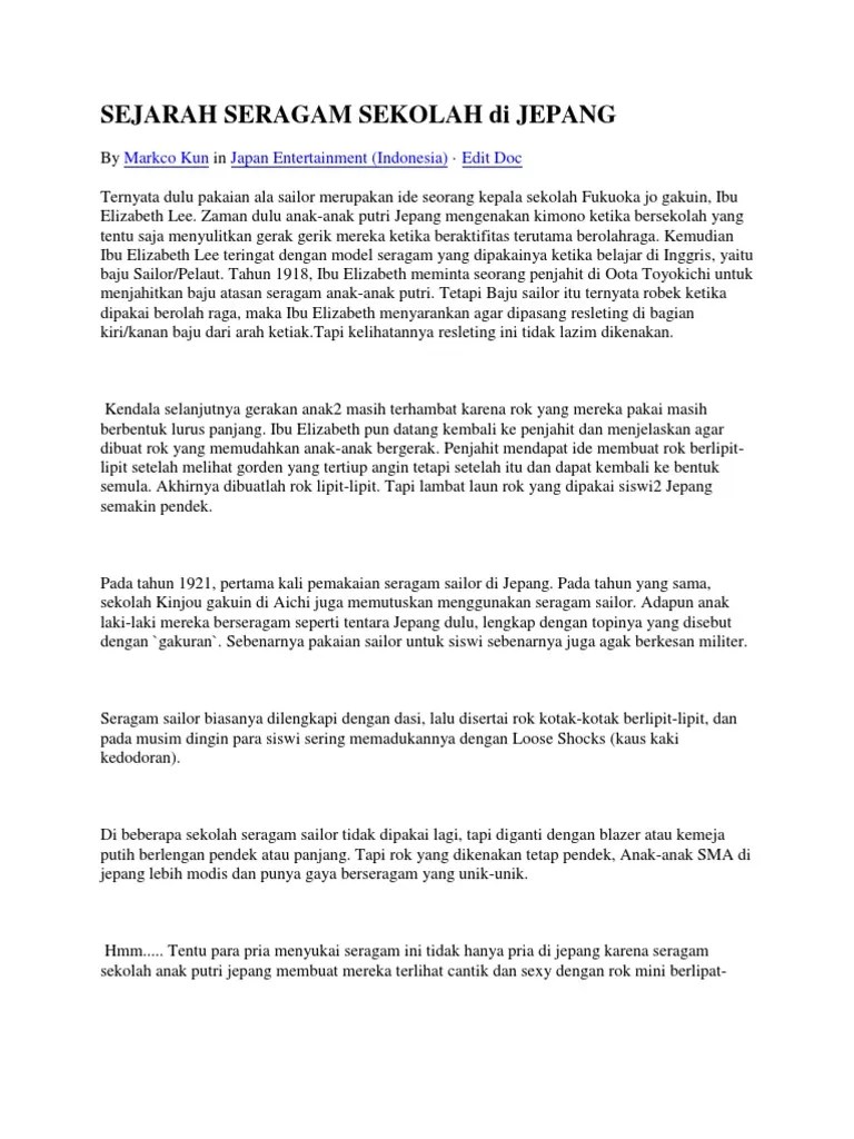 Sejarah Seragam Sekolah Di Jepang | PDF