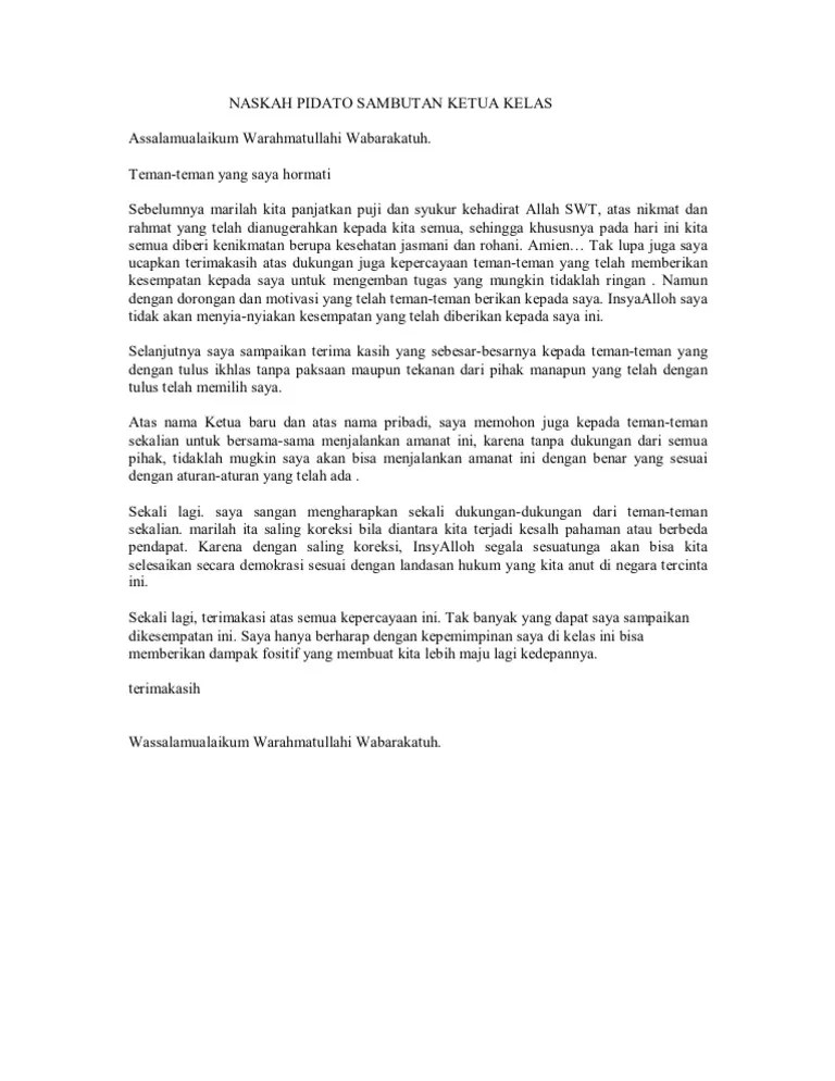 Contoh Pidato Sambutan Ketua Terpilih – Beinyu.com