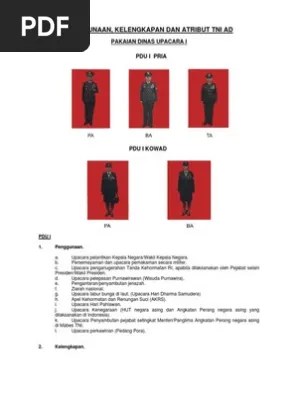 Penggunaan, Kelengkapan Dan Atribut TNI AD | PDF