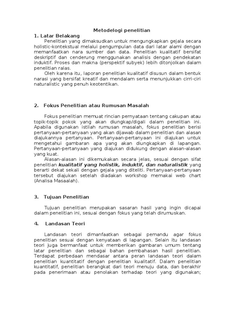 Proposal Penelitian Kualitatif (Skripsi) | PDF