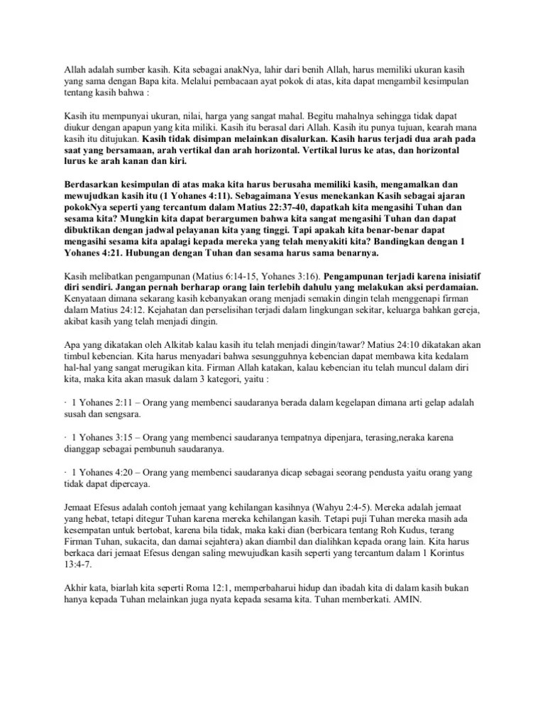 Allah Adalah Sumber Kasih | PDF