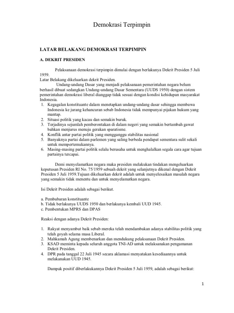 Demokrasi Terpimpin | PDF