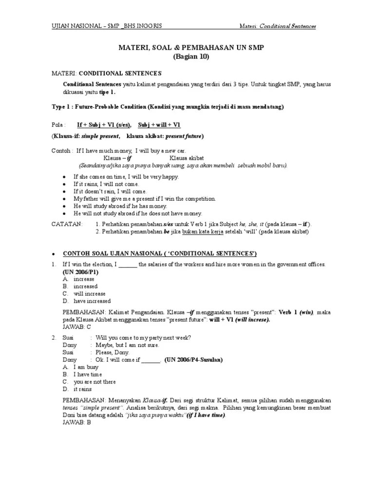 15++ Contoh Soal Materi Conditional Sentence - Kumpulan Contoh Soal