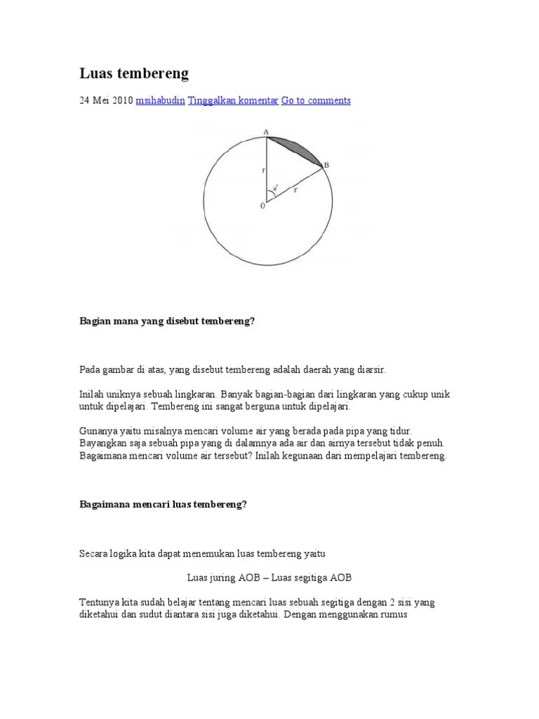 Luas Tembereng | PDF