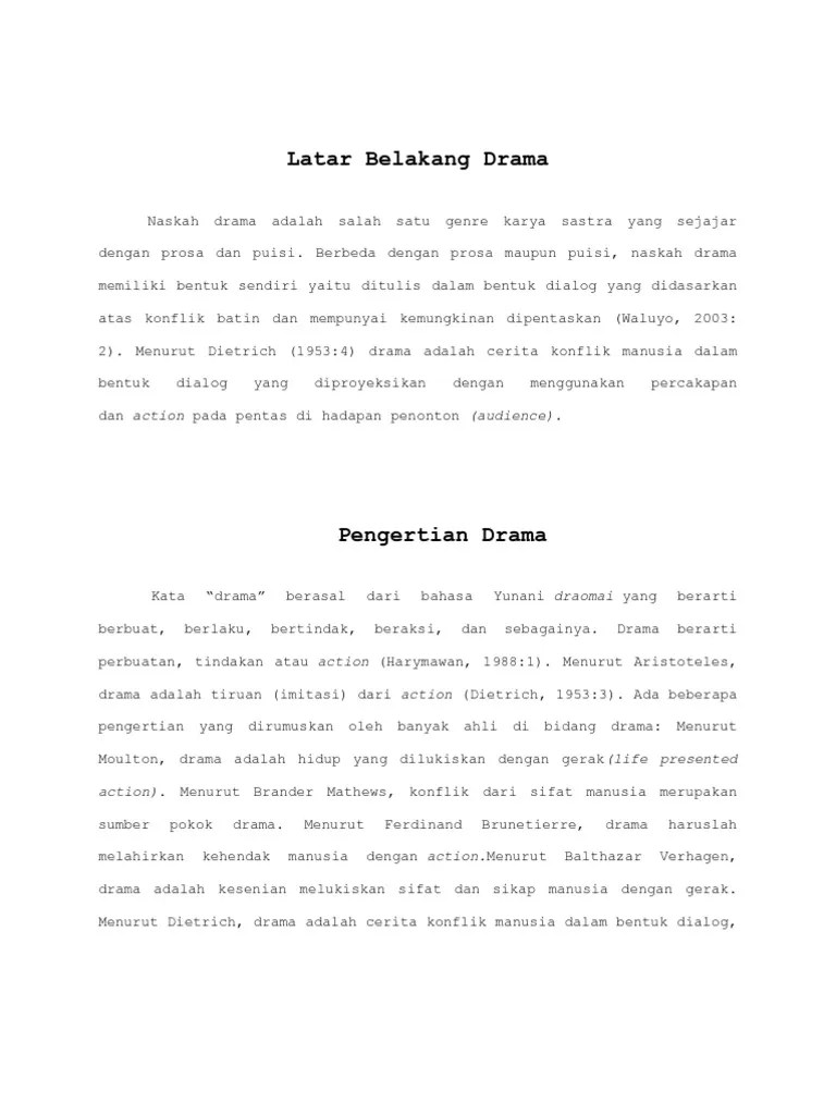 Latar Belakang Drama | PDF