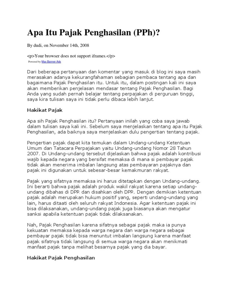 Apa Itu Pajak Penghasilan | PDF