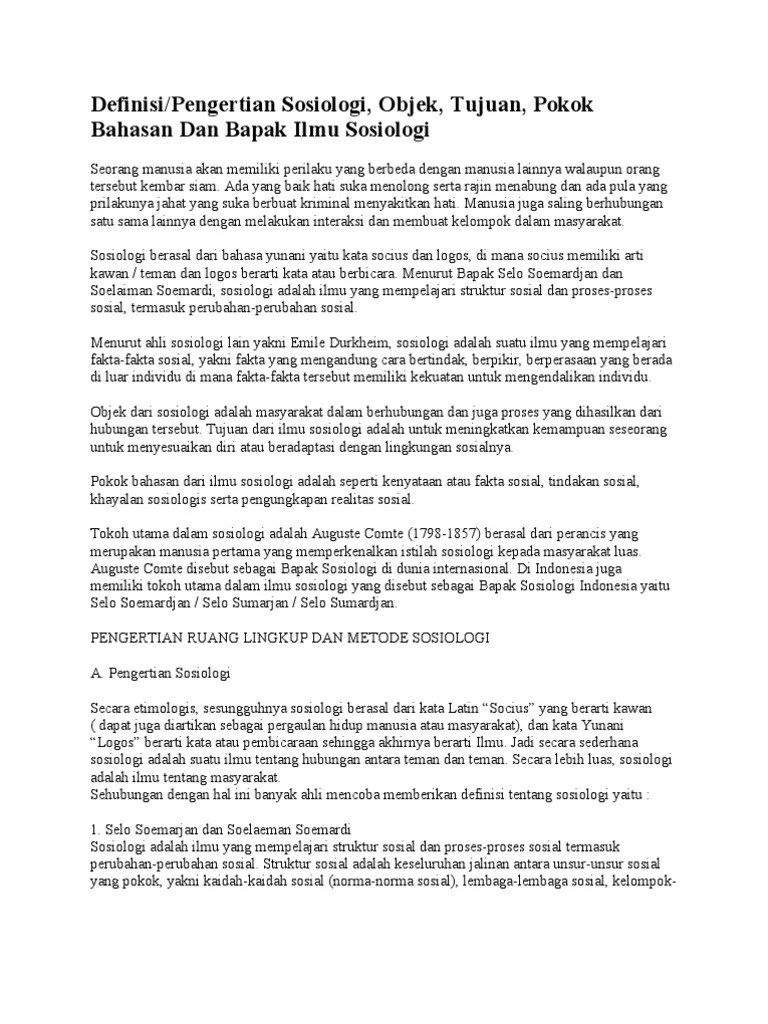 Secara Etimologis Sosiologi Berarti Ilmu Tentang - Terkait Ilmu