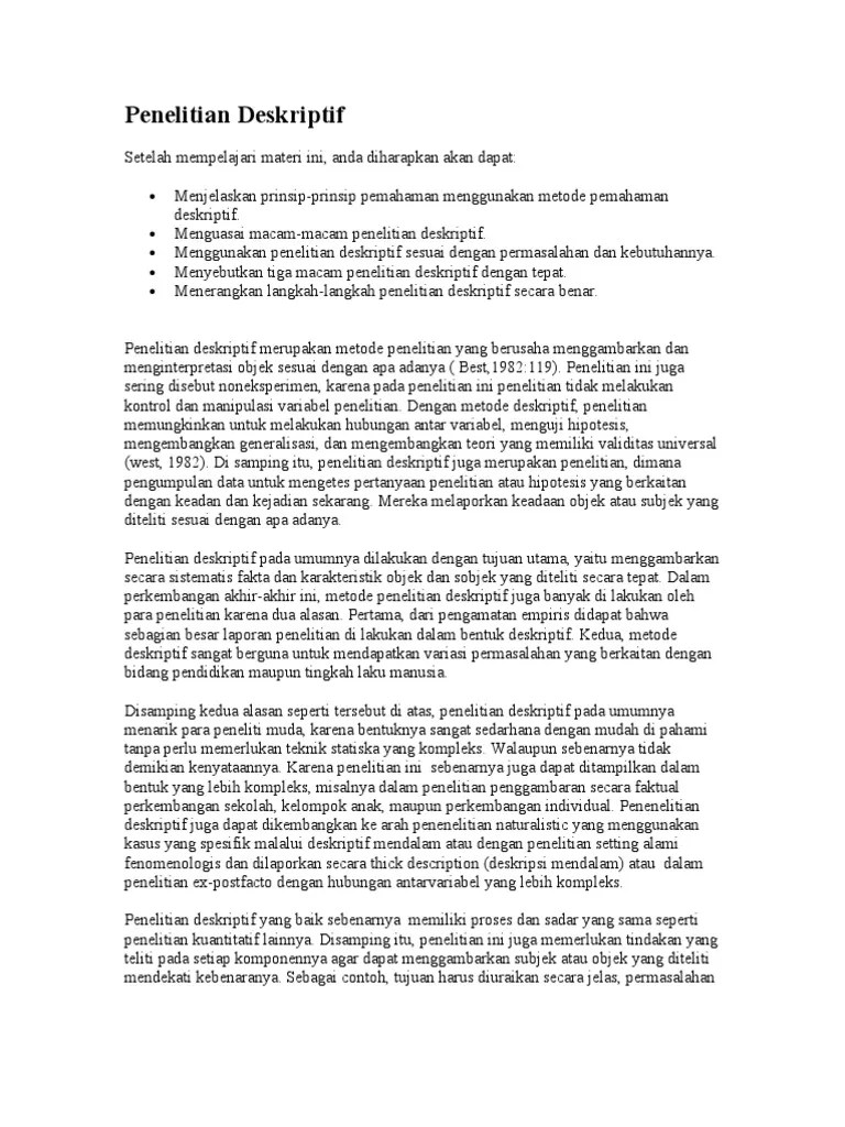 Contoh Metode Penelitian Deskriptif - Contoh Resource