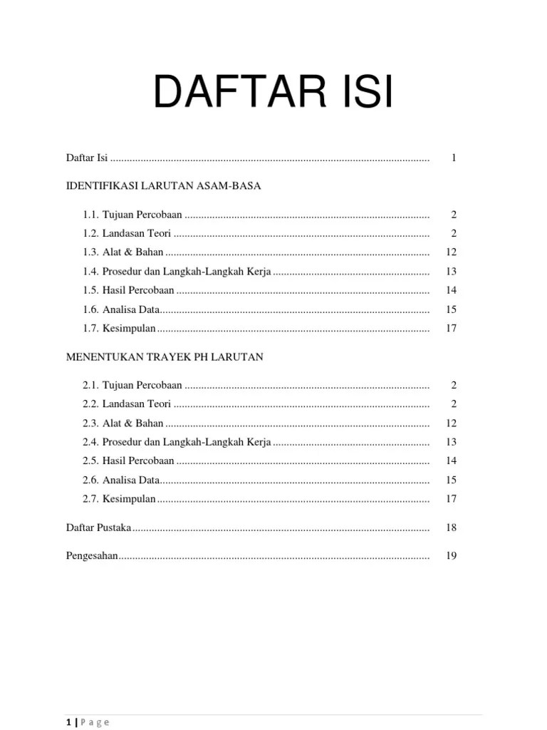 Contoh Laporan Praktikum Kimia Asam Basa Dengan Kertas Lakmus