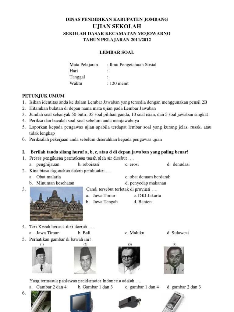 Soal Ujian Sekolah Ips Kelas Vi | PDF
