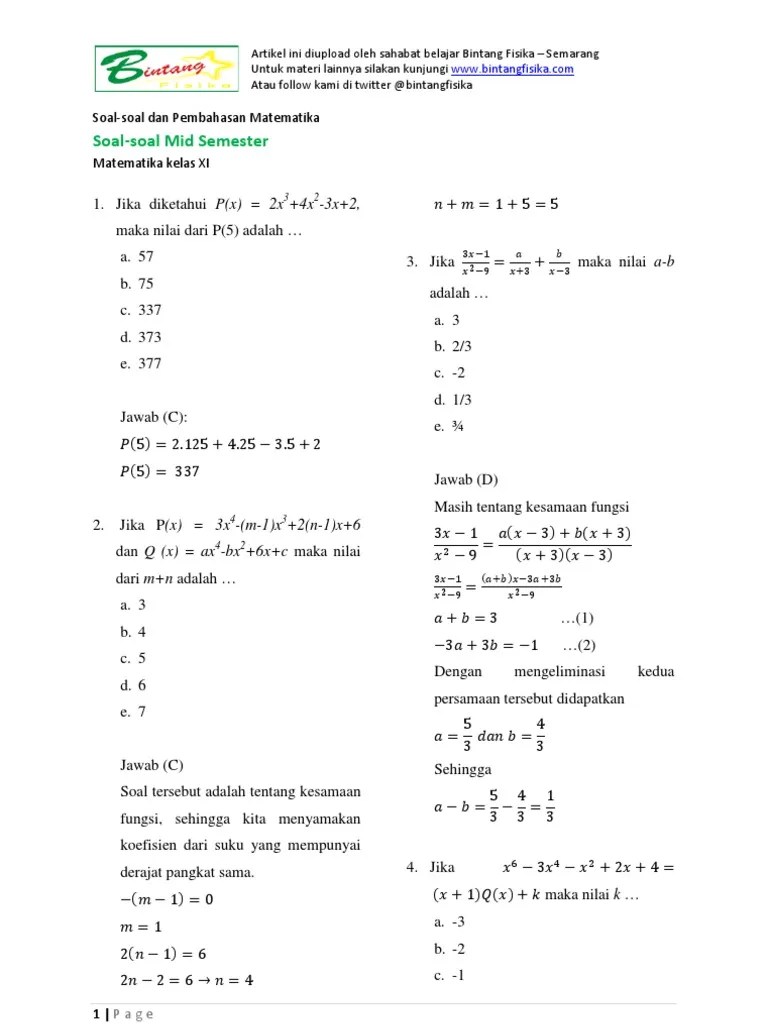 Soal Matematika Dasar Pdf