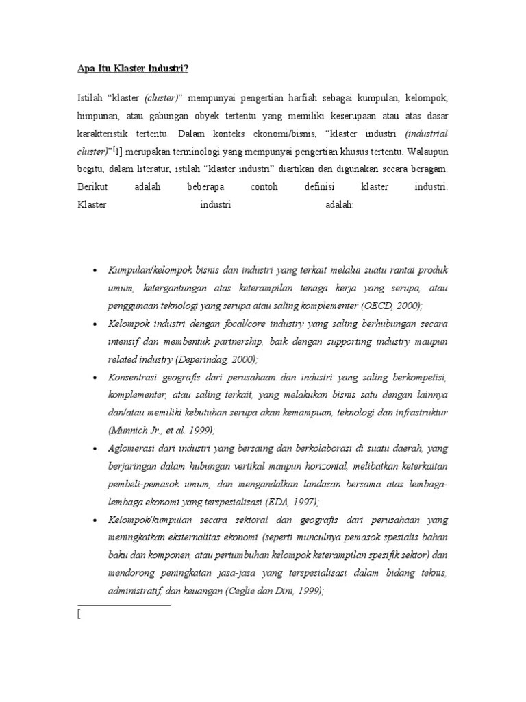 Apa Itu Klaster Industri | PDF