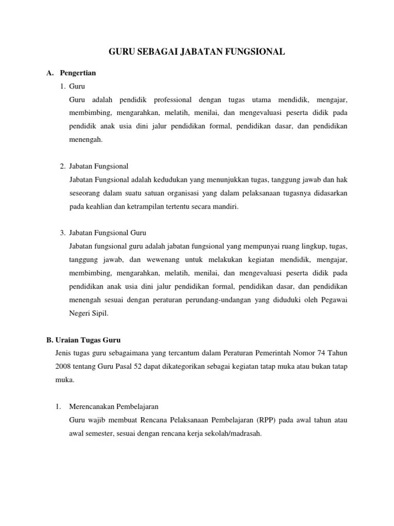 Guru Sebagai Jabatan Fungsional | PDF