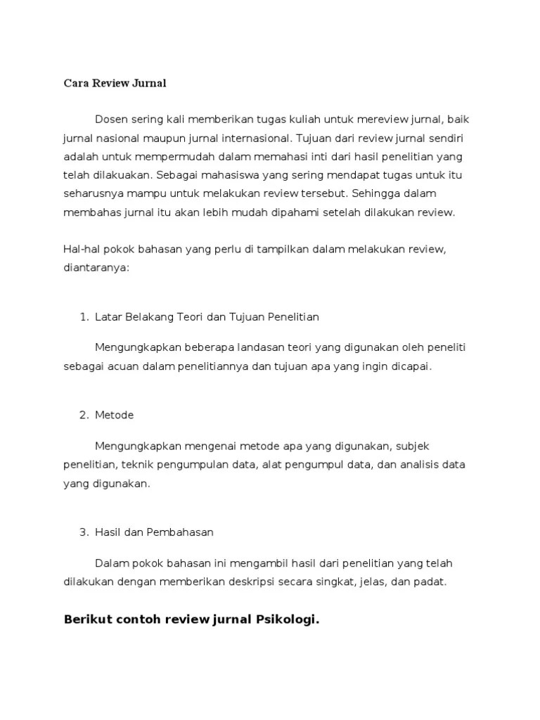 Cara Review Jurnal | PDF