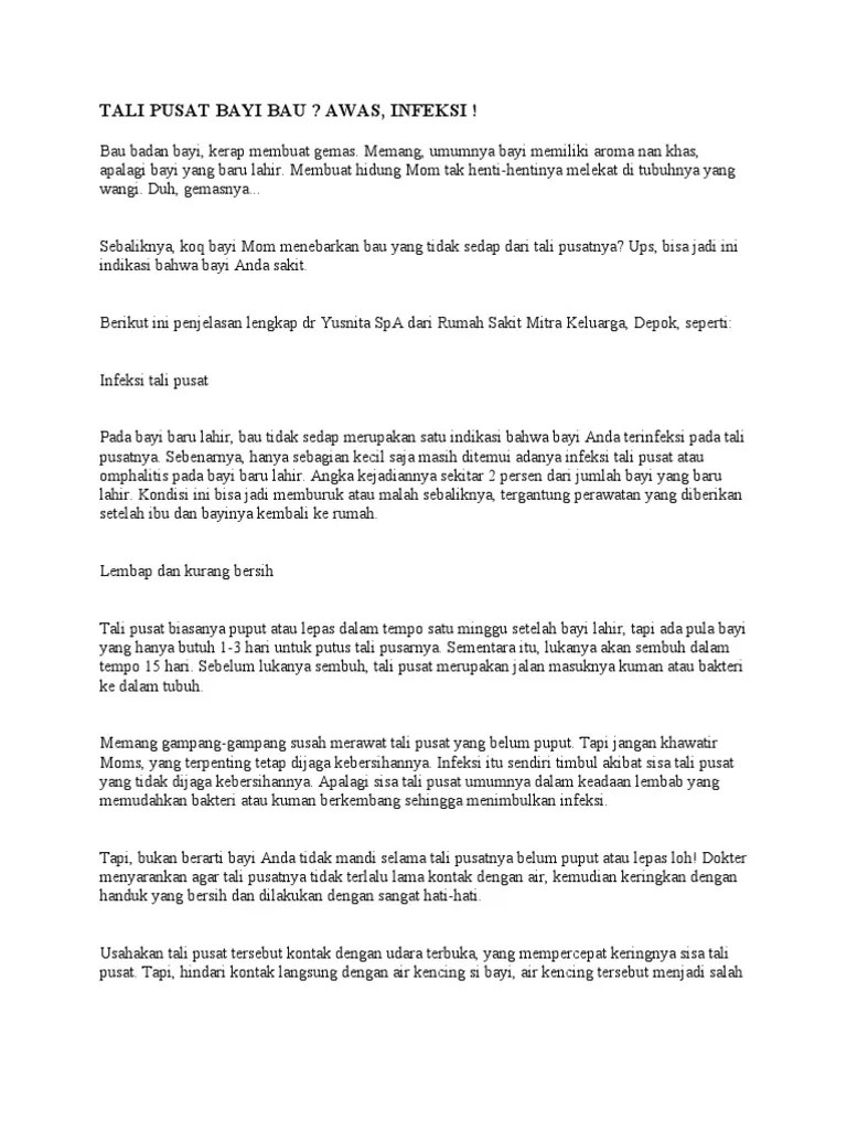 Tali Pusat Bayi Bau | PDF