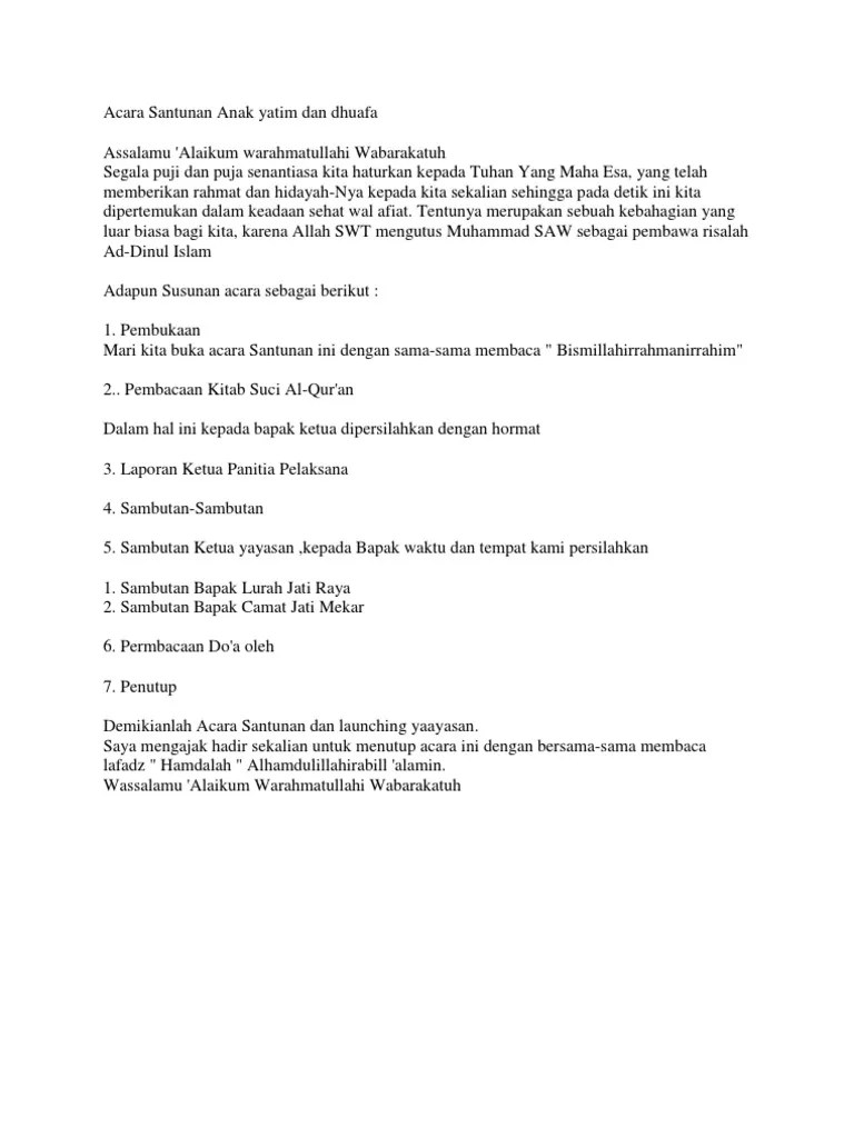 Contoh Susunan Acara | PDF