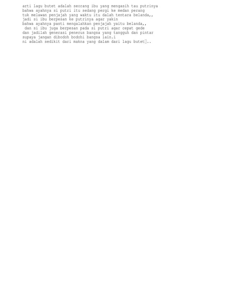 Makna Lagu Butet | PDF