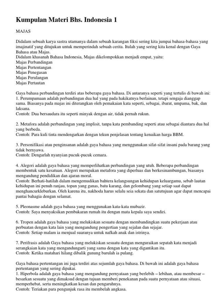 Kalimat Yang Mengandung Majas Hiperbola Adalah Brainly