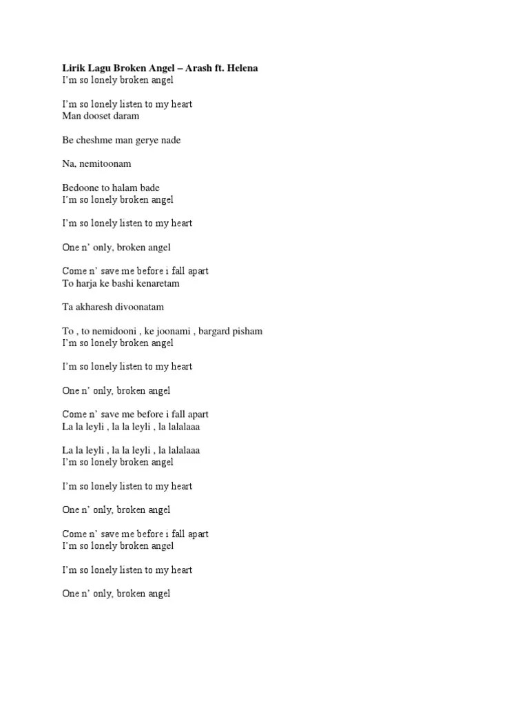 Lirik Lagu Broken Angel | PDF