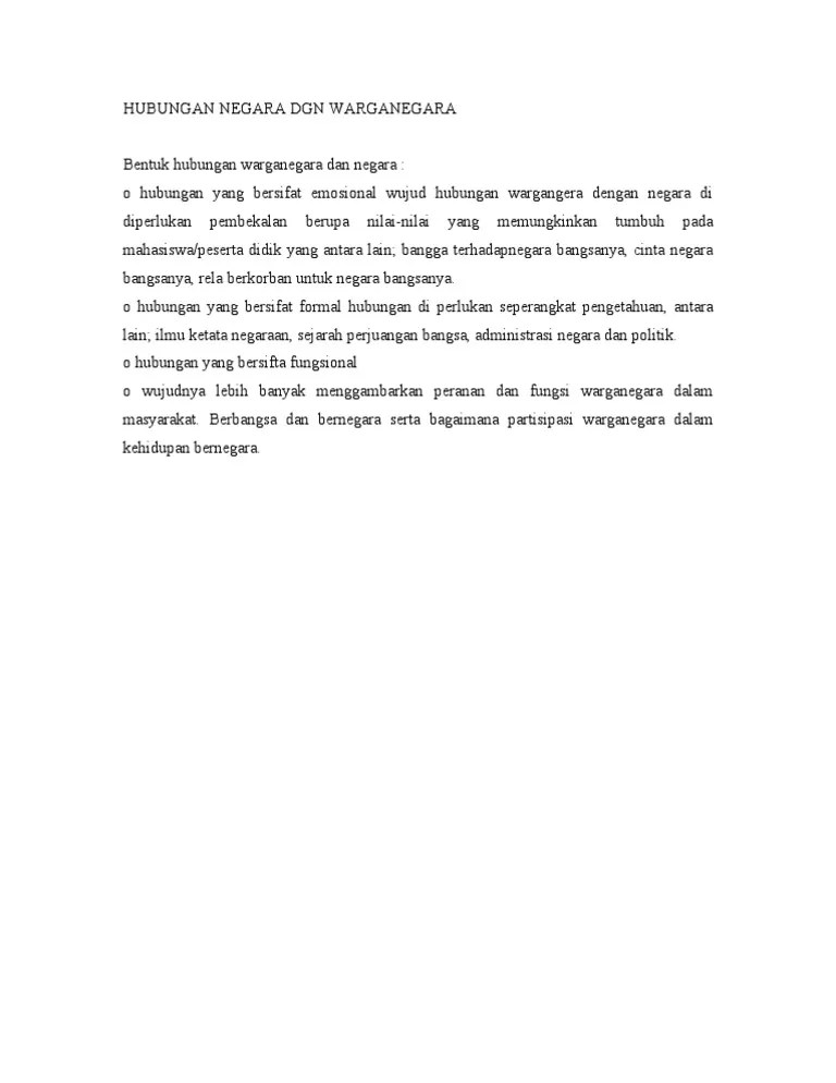 Hubungan Negara DGN Warganegara | PDF