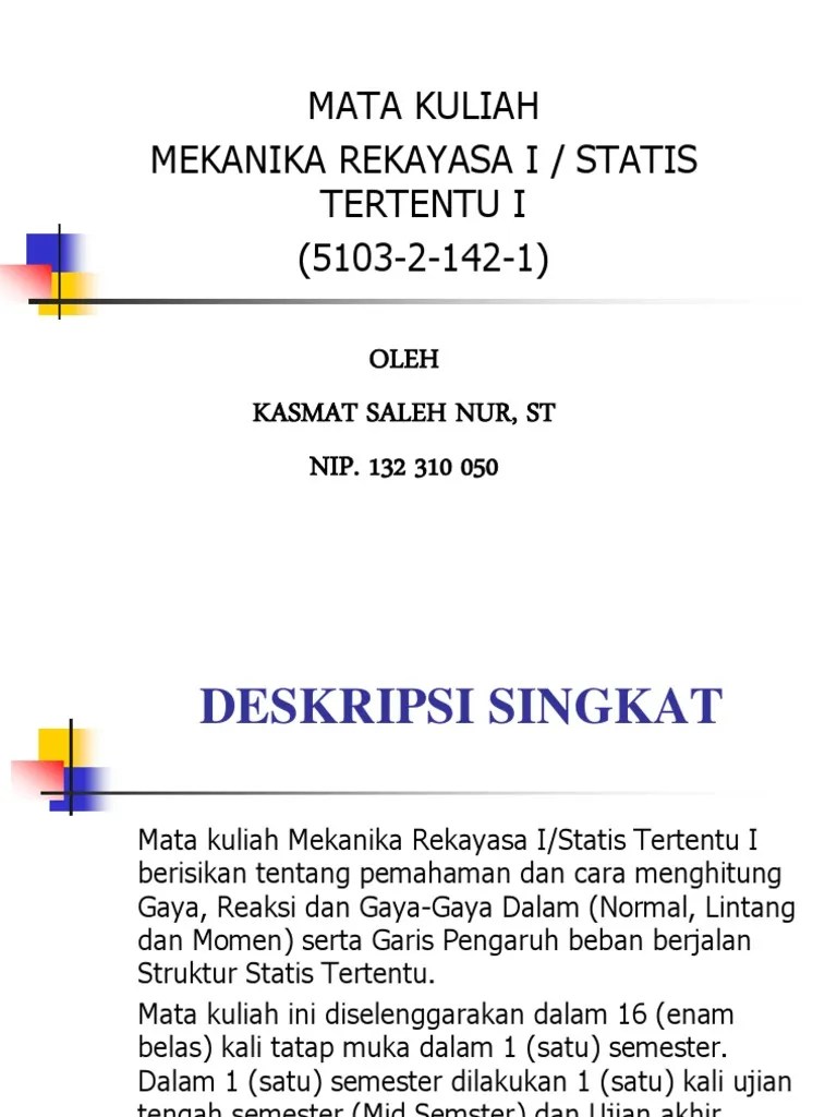 Cara Menghitung Struktur Statis Tak Tentu