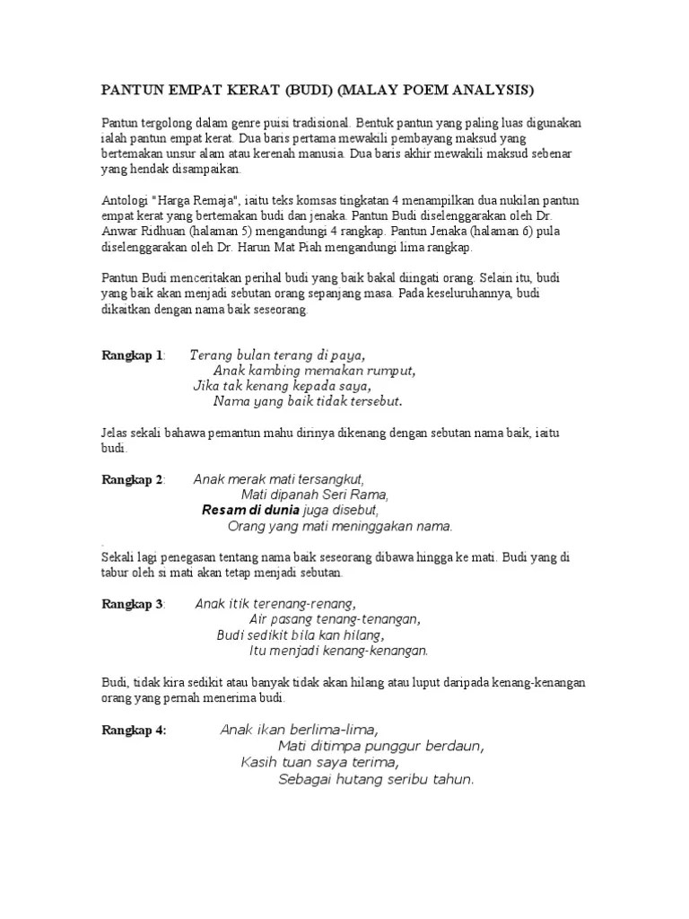Pantun Empat Kerat | PDF