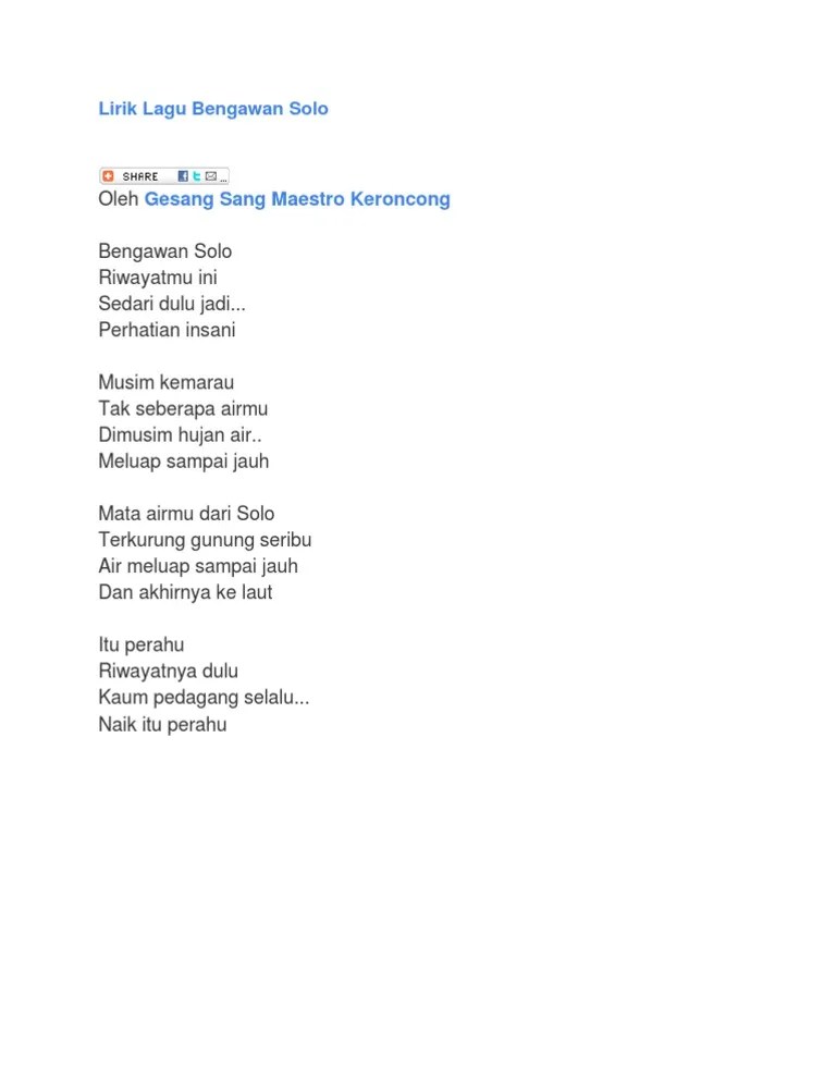 Lirik Lagu Bengawan Solo | PDF