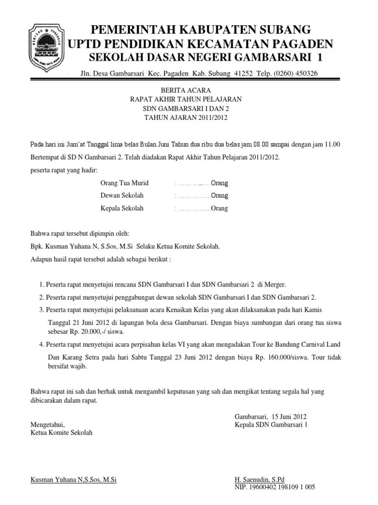 Contoh Berita Acara Rapat Pembentukan Yayasan | Akurat - Faktual - Elegan  Moltoday.com