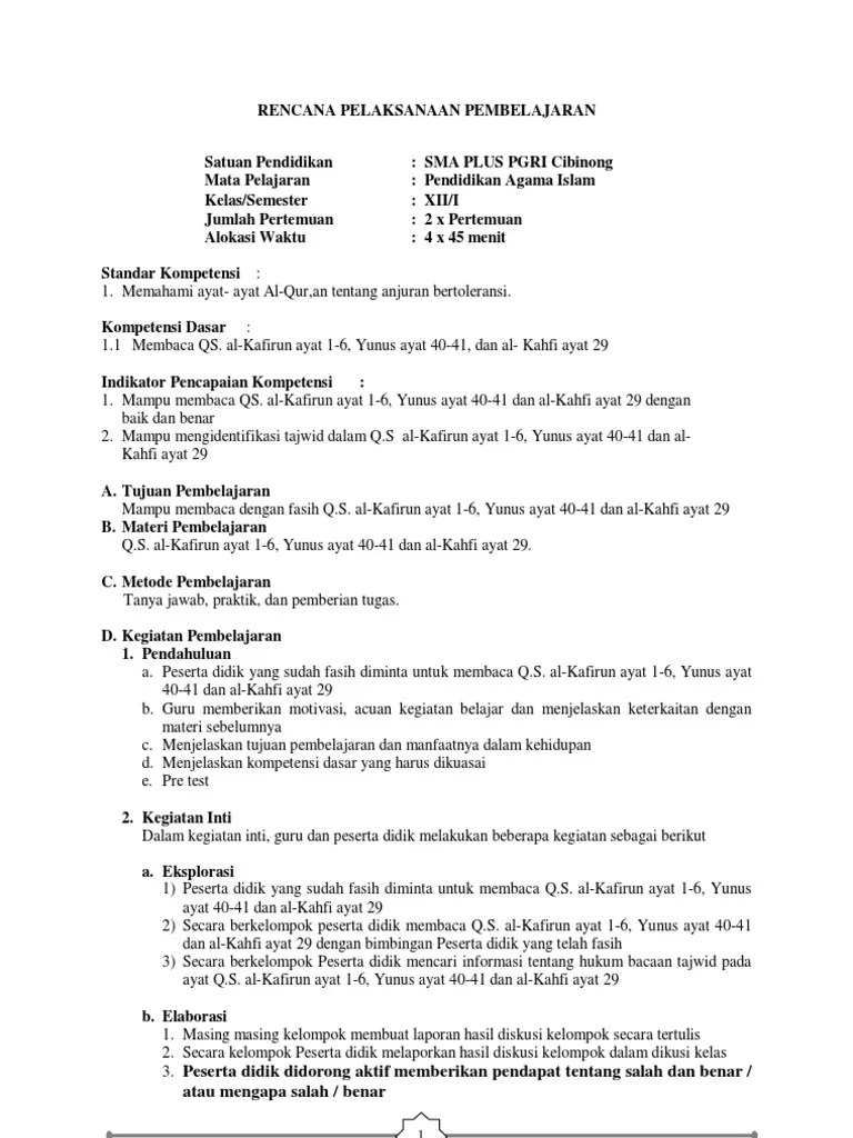 Rpp Smk Agama Islam Ktsp