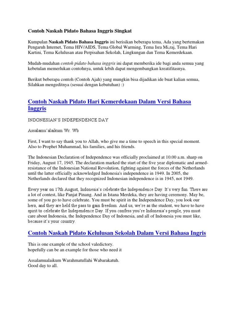 Contoh Pidato Bahasa Inggris Singkat Tentang Islam Dan Artinya