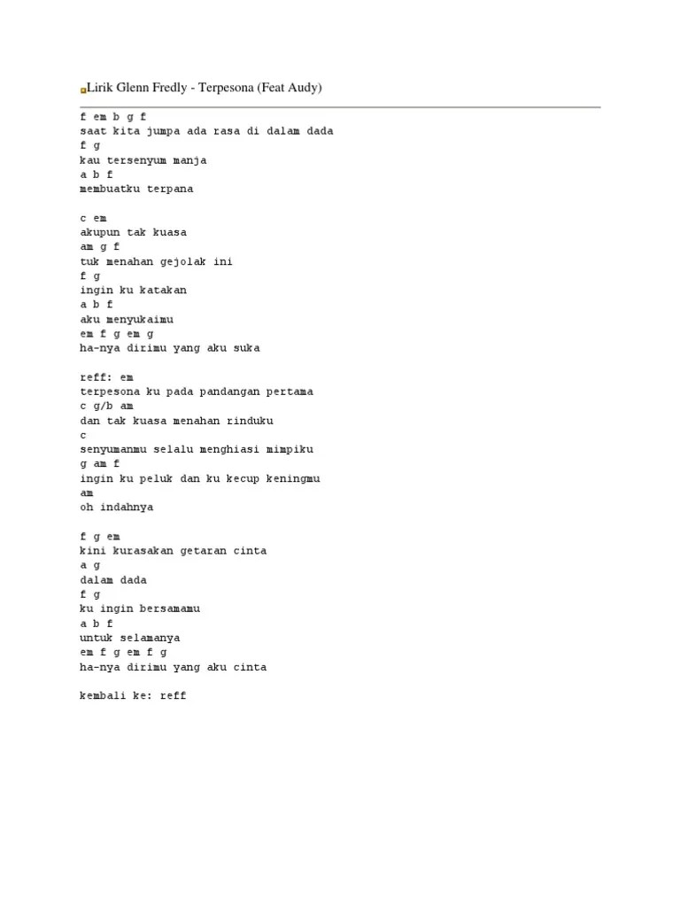 Lirik Glenn Fredly | PDF