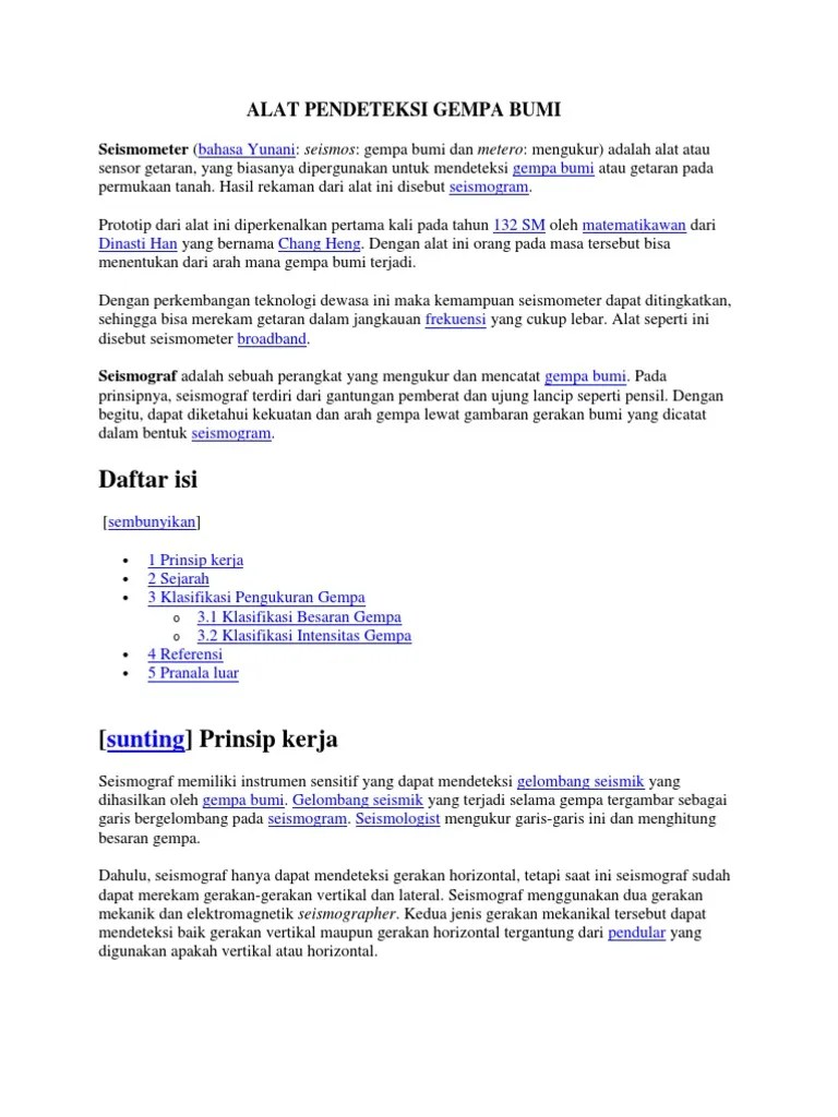 Alat Yang Digunakan Untuk Mengukur Gempa Bumi Adalah - Berbagai Alat