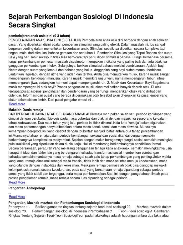 Sejarah Perkembangan Sosiologi Di Indonesia Secara Singkat – Kami