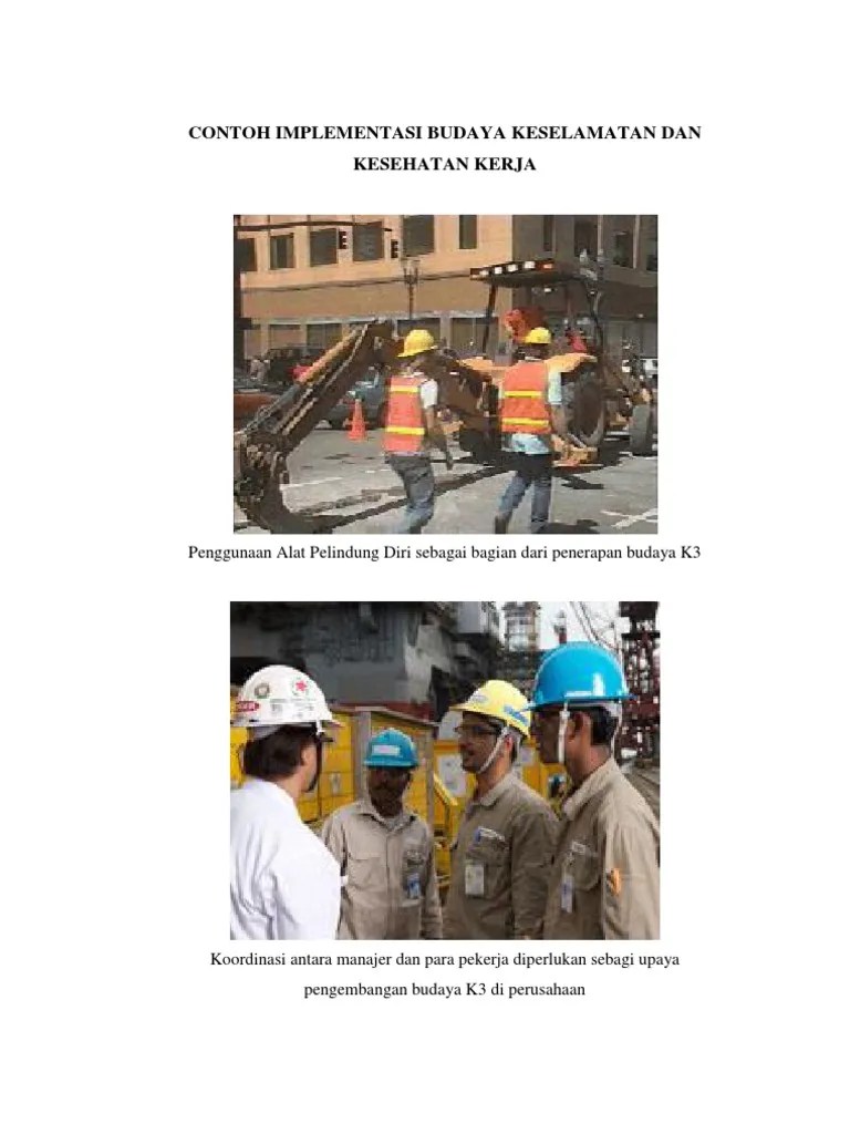 Contoh Implementasi Budaya Keselamatan Dan Kesehatan Kerja | PDF