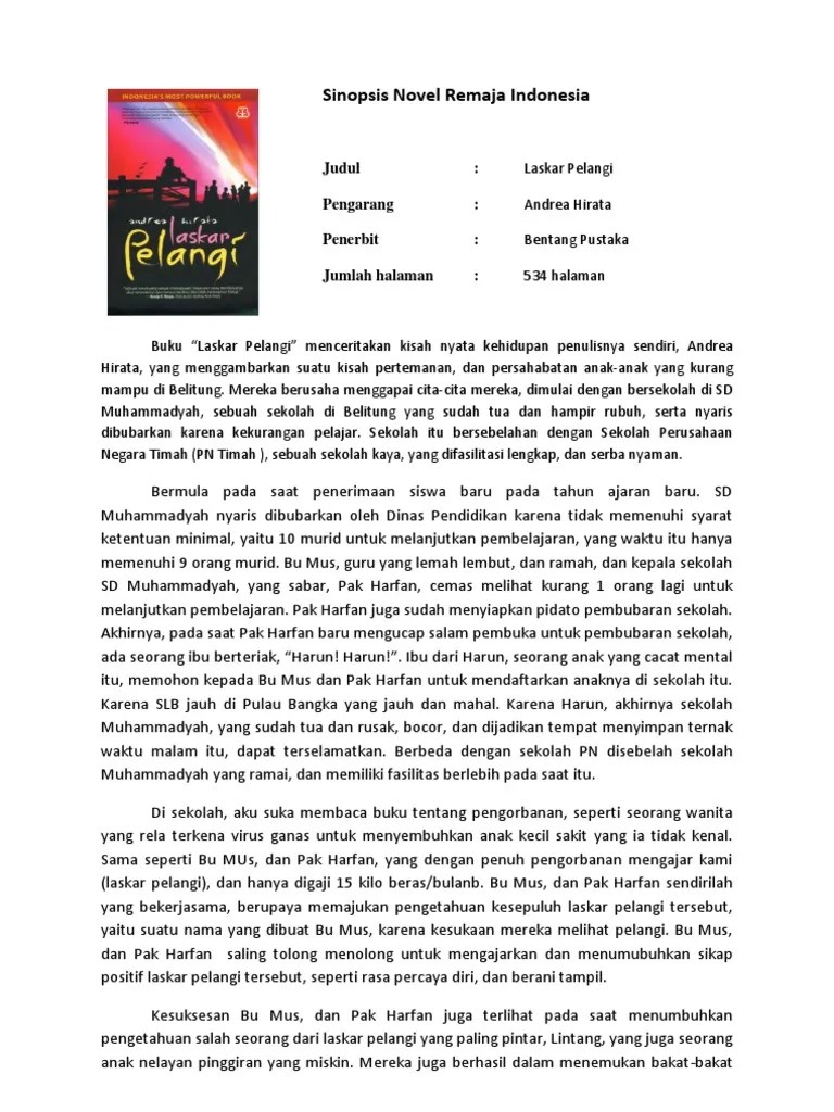 Sinopsis Novel Laskar Pelangi | PDF