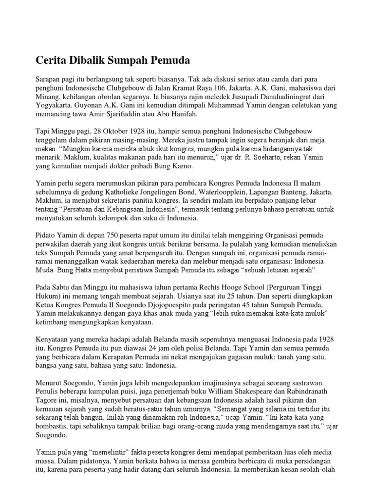 Cerita Dibalik Sumpah Pemuda | PDF