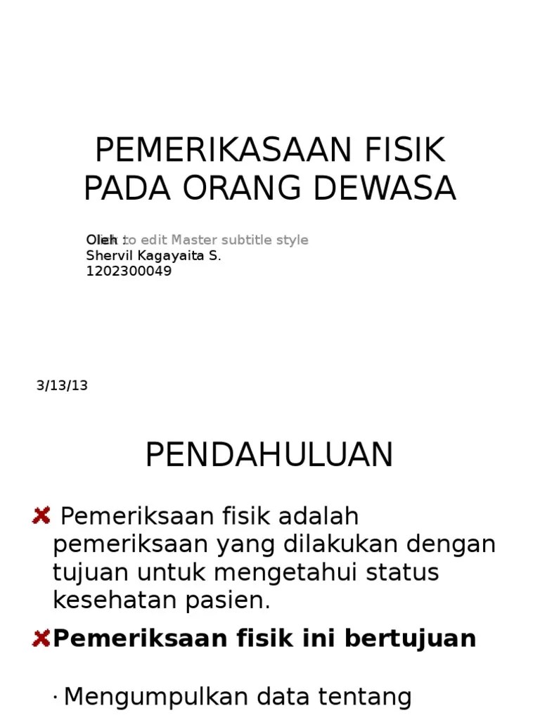 Pemerikasaan Fisik Pada Orang Dewasa | PDF