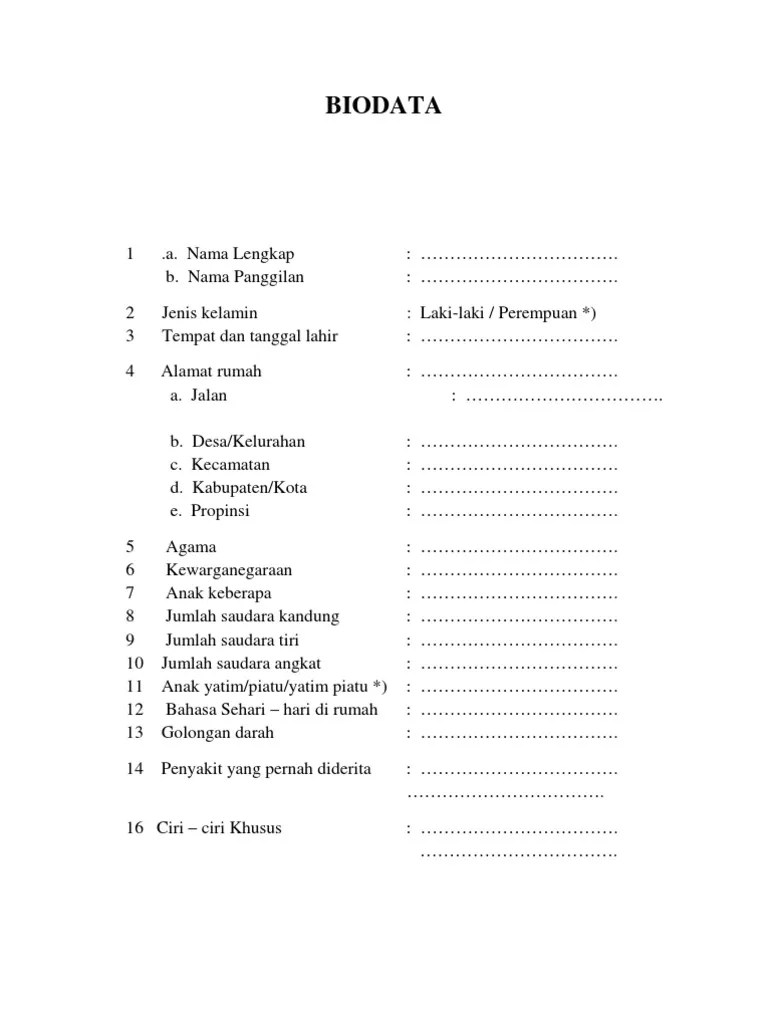 Contoh Formulir Pendaftaran Siswa Baru | PDF