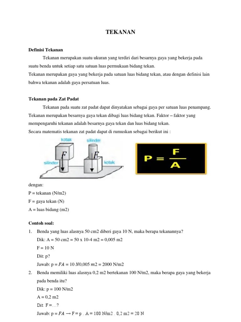 Tekanan Pada Bejana Berhubungan Dapat Dinyatakan Dengan Persamaan – Belajar
